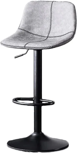 Miniatura 8 de Taburetes de bar ajustables Simplicity Silla de bar giratoria de cuero con respaldo de concha, sillas de pub con altura de mostrador, sillas