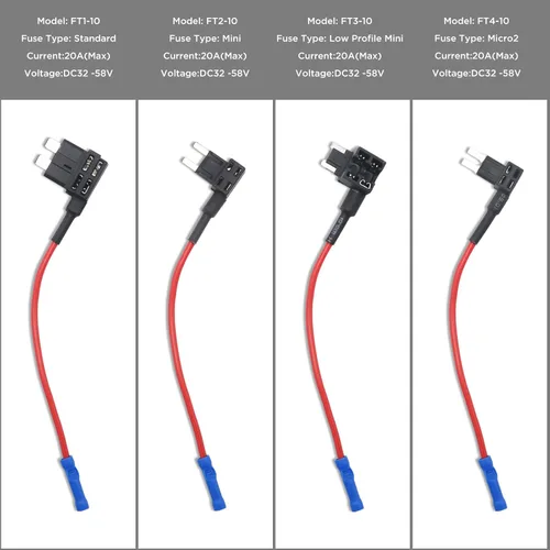 Miniatura 7 de Recoil FT2-10 Paquete de 10 adaptadores de fusible para automóvil de 12 V, adaptador de fusible mini ATS con 10 fusibles de 10 A, 20 A