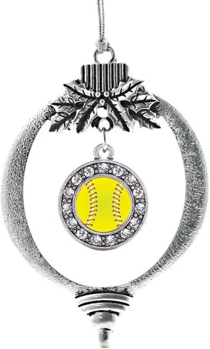 Miniatura 133 de Inspired Silver - Twin One - Adorno festivo de Navidad de plata - Adorno festivo de árbol de Navidad con dije de círculo y circonita cúbica