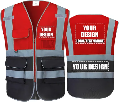 Miniatura 9 de Chalecos de seguridad con logotipo personalizado (S, M, L, XL, 2XL, 3XL, 4XL) Chalecos de seguridad reflectantes de alta visibilidad Clase 2
