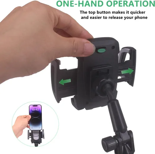 Miniatura 4 de Soporte universal para teléfono para carrito de golf, soporte universal para todos los teléfonos celulares de 4.7 a 6.8 pulgadas, compatible