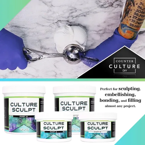 Miniatura 3 de Counter Culture DIY Culture Sculpt - Compuesto de modelado de 2 partes, 16 onzas en total, arcilla artística libre de compuestos orgánicos volátiles