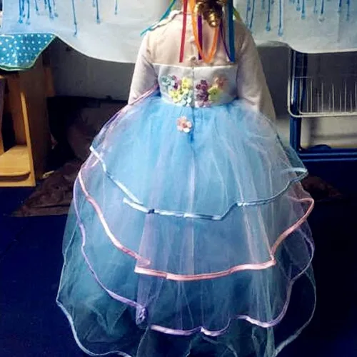 Miniatura 6 de TTYAOVO Vestido largo de tul de princesa para niña disfraz de unicornio con flores