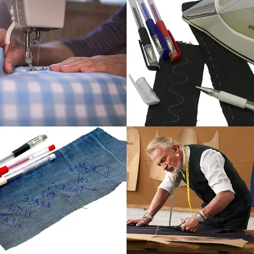 Miniatura 7 de JANYUN - 4 bolígrafos térmicos borrables para tela con 12 recambios - Bolígrafos para marcar tela para acolchado, costura, DIY y sastrería