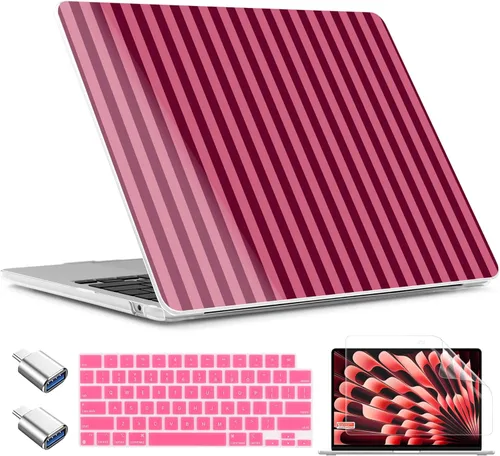 Miniatura 30 de TWOLSKOO Funda para MacBook Air de 15 pulgadas 2025 2024 2023 versión M4 A3241 M3 A3114 M2 A2941, carcasa rígida de plástico y protector