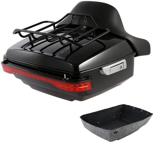 TCMT Caja de maletero para motocicleta King con respaldo y portaequipajes, conjunto de luz trasera, para Harley Davidson 2014-2025 Touring CVO Road