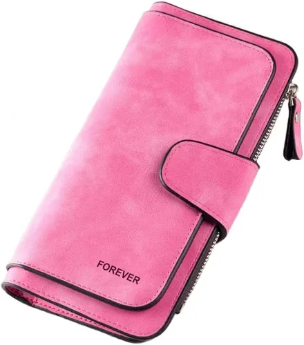 Miniatura 6 de Cartera pequeña de cuero para mujer con bloqueo RFID y ventana para identificación, Gris oscuro, Classic