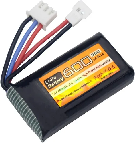 Miniatura 4 de Batería Lipo de 7.4 V 600 mAh 35C 2S con enchufe Molex para FMS FCX24 RC coche, camión, vehículo eléctrico de escalada FCX24 batería FCX24
