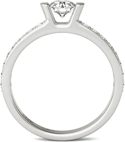 Miniatura 3 de Vaarya Anillo de compromiso de oro blanco de 14 quilates con diamantes 23 quilates totales certificado AGS GHSI2-I1