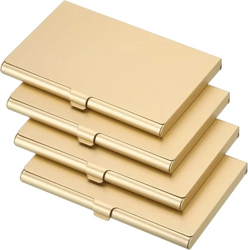 Miniatura 10 de PATIKIL Titular de la tarjeta de visita, caja de tarjeta de metal de aluminio titular de la tarjeta profesional para tarjeta de crédito de la Rojo