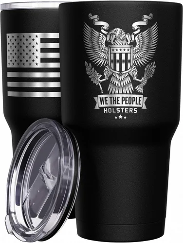 Miniatura 55 de We The People Holsters - Momma Bear - Vaso de café - Taza de viaje de café con bandera americana - Vaso grabado - Vaso termo doble - 30 onzas