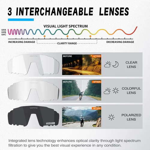 Miniatura 4 de Photochromic Cycling Glasses for Men Women, UV400 Sports Sunglasses for MTB, Riding, Running, Fishing, Baseball B2-plateado-polarizado