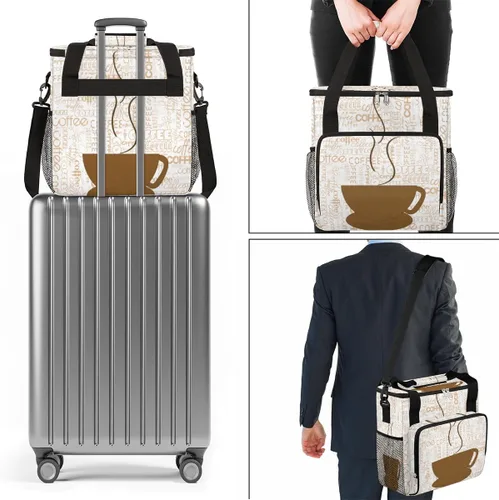Miniatura 7 de Bolsa de transporte para cafetera de cápsulas de café FengQuGou, bolsa de almacenamiento y viaje compatible con Keurig K-Mini o K-Mini Plus, estuche