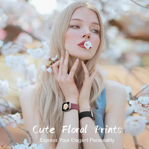 Miniatura 2 de SNBLK Paquete de 6 correas florales grabadas compatibles con Apple Watch de 40mm 41mm 42mm 38mm 44mm 45mm 46mm 49mm, mujeres y hombres, correa
