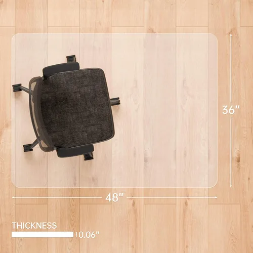 Miniatura 8 de Tapete para silla para suelos duros, 48" x 30", tapete de oficina para sillas con ruedas, tapete de plástico transparente para silla de escritorio