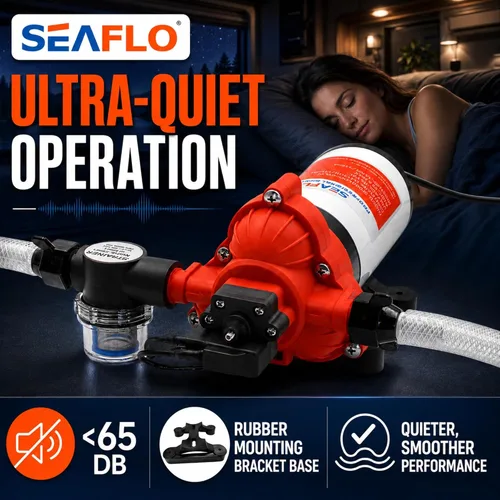 Miniatura 14 de SEAFLO Bomba de agua dulce serie 33 de 110 V/115 V CA, bomba de presión autocebante de 3.3 GPM 45 PSI con interruptor de presión inteligente, bomba