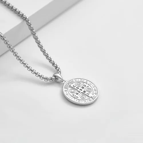 Miniatura 3 de Collar de plata de ley 925 con medalla de San Patrón, colgante de protección católica, amuleto, joyería religiosa para hombres y mujeres