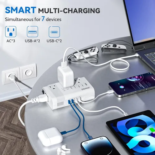 Miniatura 6 de DOACE Convertidor de 220 V a 110 V para viajes europeos - Convertidor de voltaje de 350 W de EE. UU. a Europa con 4 cargadores QC+PD para usar Blanco