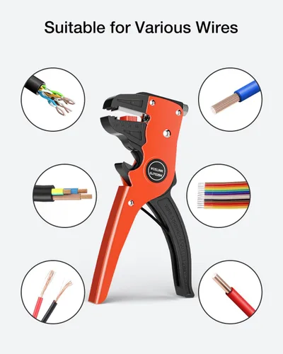 Miniatura 3 de VCELINK Pelacables y cortador automático de tiras rápidas, pelacables profesional de tira rápida, herramienta de pelado de cables eléctricos Negro