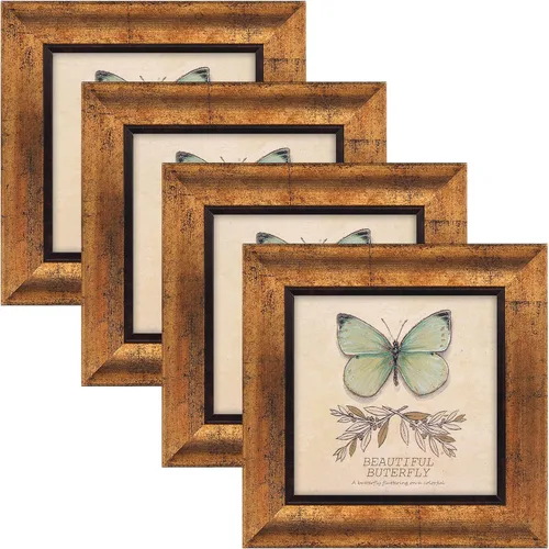 Miniatura 24 de XUANLUO Juego de 4 marcos de fotos de 4x6, estilo rústico retro con cubierta de plástico HD para montaje en pared y exhibición en mesa, regalo