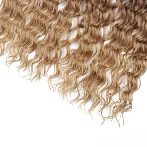 Miniatura 4 de Extensiones de cabello de rizos profundos de 14 pulgadas, 8 paquetes, Rizos tejidos en crochet suaves con puntas rizadas, Rizos de diosa tejidos