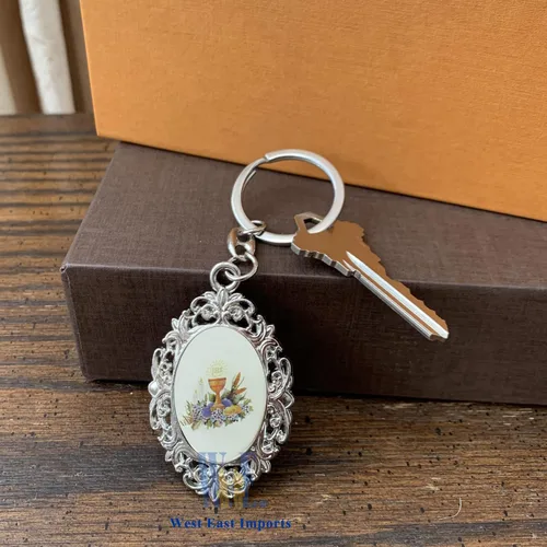 Miniatura 7 de Llavero de la Primera Comunión Niño Niña Favor 12PCS - Recuerdos para Primera Comunión Nina Nino, Llavero Católico, plateado