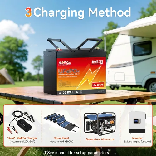Miniatura 5 de Batería de litio LiFePO4 de 12 V 100 Ah con Bluetooth, BMS integrado, protección a baja temperatura, más de 5000 ciclos, celdas de batería