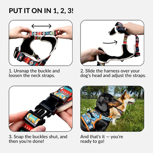Miniatura 3 de CollarDirect Arnés reflectante sin tirones para perro, con asa y clip frontal, chaleco acolchado suave ajustable para perros pequeños a grandes