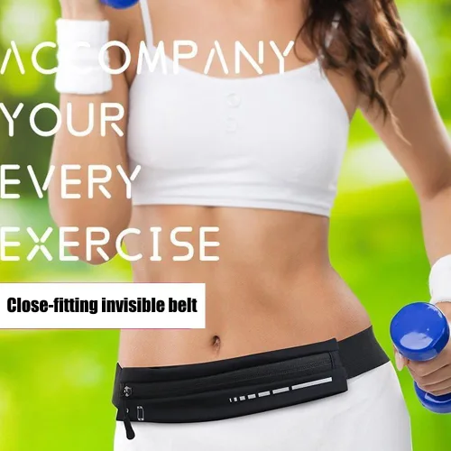 Miniatura 7 de Paquete de 2 cinturones para correr para mujeres y hombres, soporte para teléfono, cinturón de cintura para entrenamiento y correr, cinturón