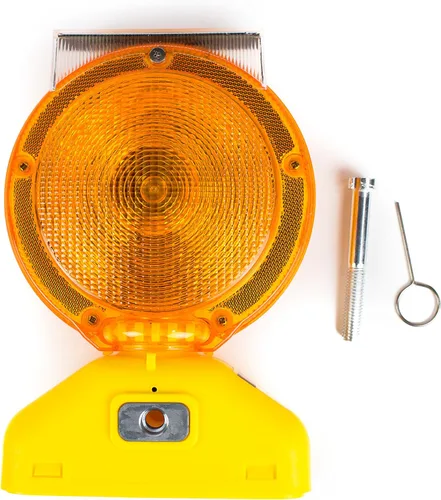 Miniatura 5 de BLIGHT-ST - Luces de advertencia LED ámbar recargables solares de barricada Señal de tráfico intermitente de visibilidad de 2 lados, tipo A/C