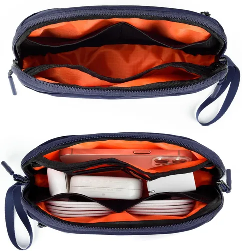 Miniatura 3 de Bolsa organizadora de cables, bolsa organizadora de cargador delgado para accesorios de viaje, artículos esenciales para aviones, dispositivos