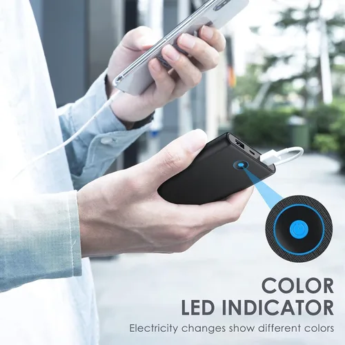 Miniatura 5 de [Paquete de 2] Cargador portátil de 20000 mAh, batería de carga rápida ultradelgada con salidas USB duales, cargador de teléfono portátil esencial