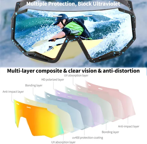 Miniatura 4 de FEISEDY Gafas de sol polarizadas de ciclismo para mujeres y hombres, gafas de sol deportivas al aire libre, béisbol, correr, ciclismo, pesca, B2994