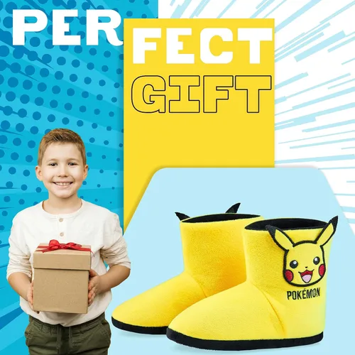 Miniatura 3 de Pokemon Pantuflas para niños, zapatillas de bota Pikachu Bulbasaur suaves, antideslizantes, zapatos de casa, regalos de anime para niños