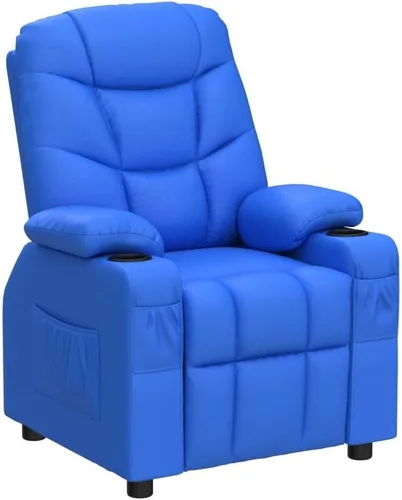 Miniatura 4 de Costzon Silla Reclinable para Niños con Portavasos, Silla de Salón de Cuero Ajustable con Reposapiés y Bolsillos Laterales para Habitación de Niños