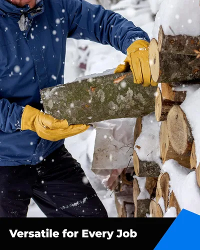 Miniatura 7 de Toolant Guantes de trabajo de invierno para hombre, de cuero aislado con resistencia al agua y protección contra abrasión para clima frío 1 par