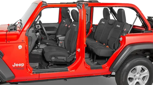 Diver Down Neoprene Seat Cover Set - Fits Jeep JL 2-Door 2018-2026 Wrangler - Front and Back Seat Set - Custom Fit - Soft Padded Cushion Feel (with