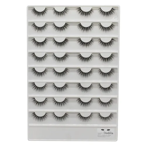 Miniatura 3 de 16 pares de extensiones de pestañas postizas de visón sintético natural, pestañas postizas de visón sintético, pestañas de rayas largas