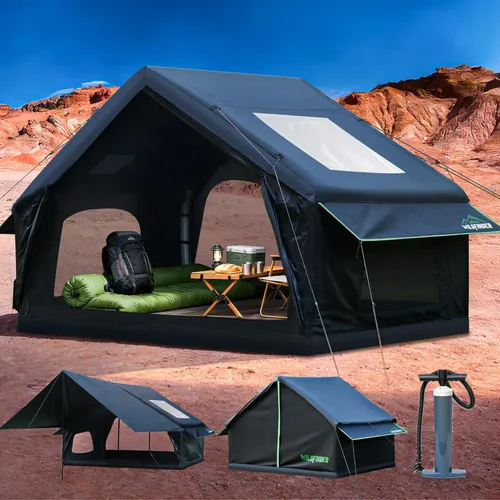 Miniatura 11 de Inflatable Tent with Skylight, Quick Setup Blow Up Tents with Pump, Hot Tent with Stove Jack, Waterproof Oxford Inflatable House for Camping, Air