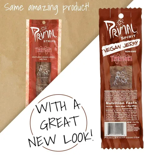 Miniatura 3 de Primal Strips Teriyaki Seitán vegano sin carne de cecina, 1 oz