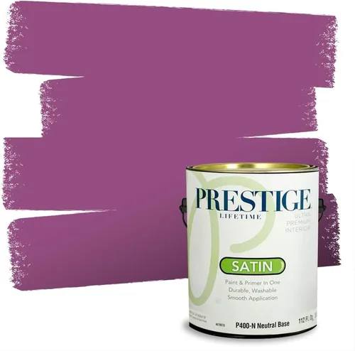 Miniatura 49 de PRESTIGE Pinturas de pintura interior e imprimación en uno, 1 galón, plano, combinación comparable de Sherwin Williams* Kimono Violet*