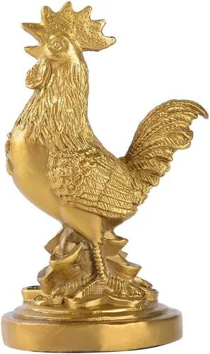 BRASSTAR Estatua de Feng Shui de latón auspicioso gallo/pollo/gallo oficina en casa talismán decorativo figura de oro regalo para colección PTZY048