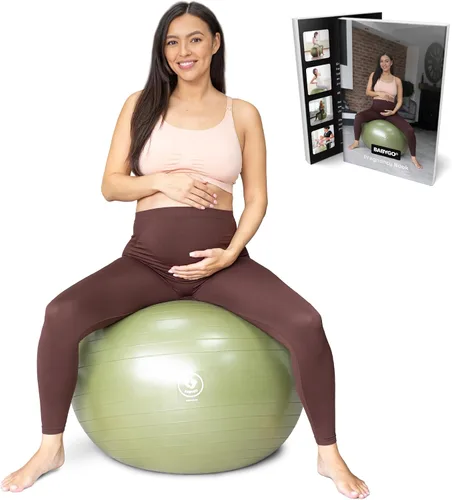 Miniatura 11 de BABYGO® Birthing Ball for Pregnancy Maternity Labour & Yoga + Our 100 Page Pregnancy Book, Exercise, Birth & Recovery Plan, Anti-Burst Eco Friendly