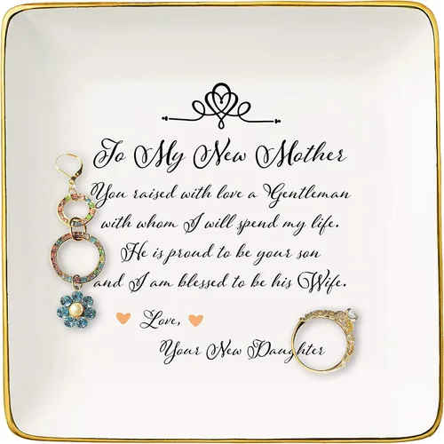 Topthink You Raised With Love A Gentleman - Soporte de cerámica para joyas, plato y bandeja para baratijas, regalos para la madre del novio, regalos