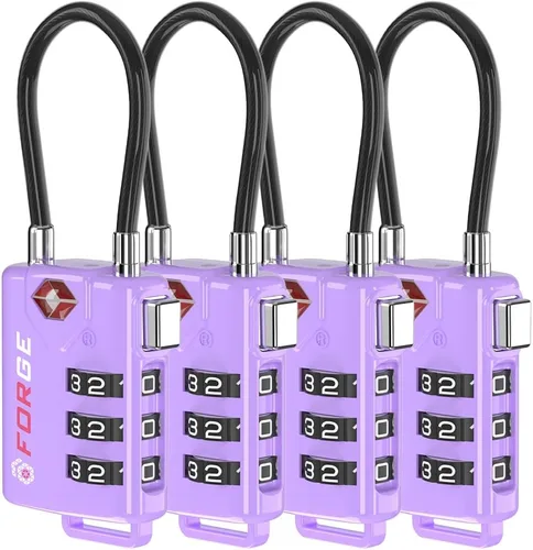 Miniatura 23 de Cerraduras para equipaje con cable aprobadas por la TSA, combinación reajustable con cuerpo de aleación, Moderno
