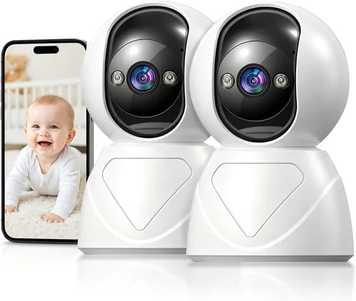 Miniatura 10 de Cámara de Seguridad Interior Panorámica/Inclinable de 3MP, WiFi 5G Cámaras Domésticas Giratorias 360° para Monitor de Bebé/Cámara de Mascotas