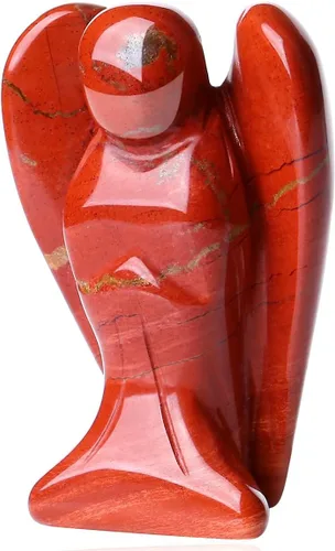 Miniatura 17 de QINJIEJIE Cristales de Piedra de Sangre Africana Decoración de Ángel Estatua de la Paz Piedra Ángel Guardián Sanador Gemas Talladas a Mano Lindas