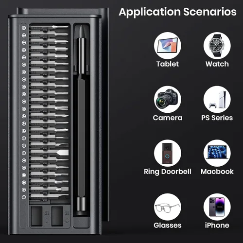 Miniatura 7 de Juego de destornilladores de precisión 38 en 1, mini kit de herramientas de reparación profesional para teléfono, computadora, reloj, laptop, PS5