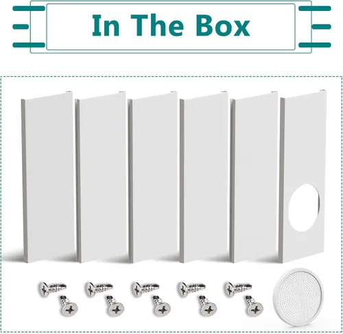 Miniatura 9 de Daisypower Kit de puerta corredera para aire acondicionado portátil, paneles de sellado ajustables para manguera de CA portátil, hasta 90 pulgadas