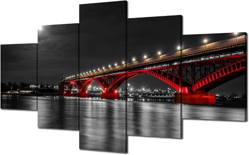 Miniatura 22 de Cawpom Louisiana Arte de Pared en Lienzo, 60x32 pulgadas, Impresión en Lienzo, Cuadros de Nueva Orleans Decoración de Pared, Puente Crescent City